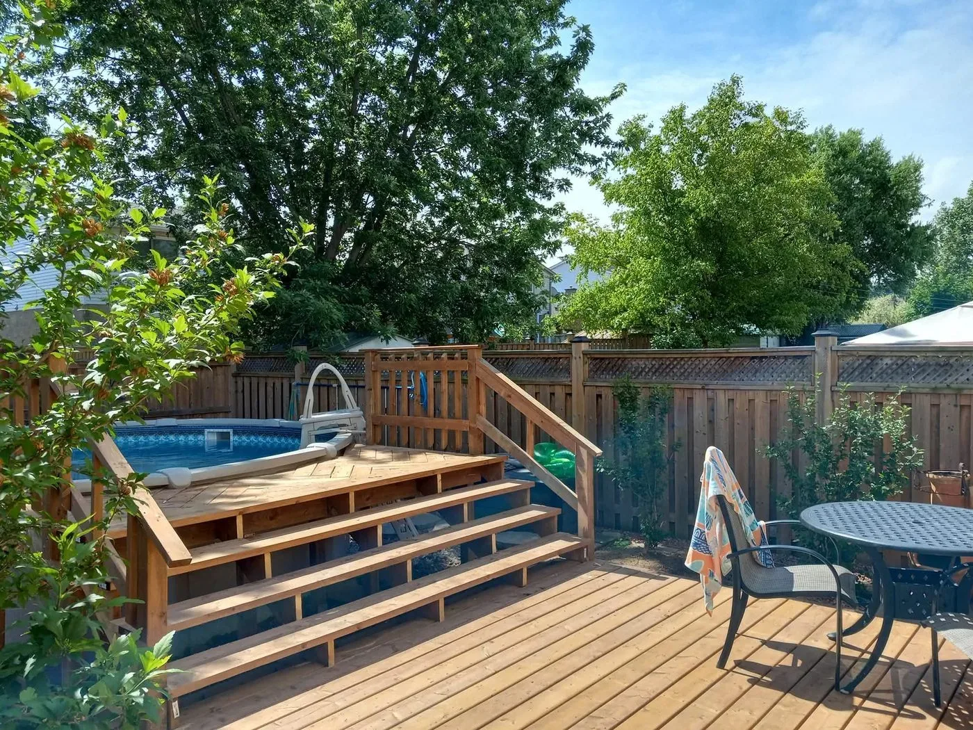 Pool-Side Multi-Level Structural Oasis (Master Decking & Carpentry) completed by Dale in Hamilton Mountain, ON